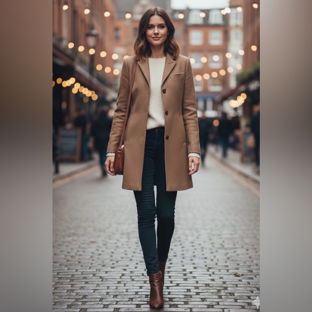 Ted Baker London Wool Blend Structured Tailored Classic Coat Size 1 US4